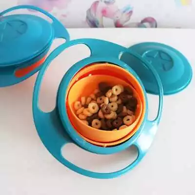 Bowl Practical Design Children Baby Rotary Balance 360 Rotate Spill-Proof Solid • $7.90