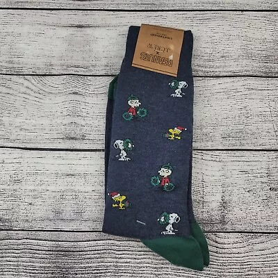 J Crew X Peanuts Navy Heather Socks Lightweight 1 Pair Crew One Size Christmas • $17.95