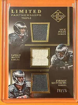 2014 Limited Partnerships Triple. #70/75.  Nick Foles McCoy Matthews.  Eagles. • $23