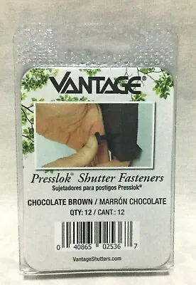 Vantage Presslok Shutter Fasteners Chocolate Brown - Package Of 12 • $17.99