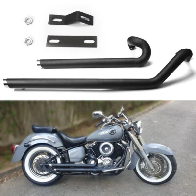$145 • Buy USA Shortshots Staggered Exhaust Muffler Pipes Black For Yamaha V Star XVS1100