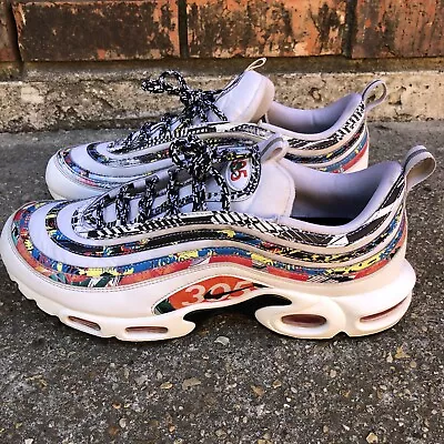 RARE Nike Air Max Plus 97 Mens Shoes Multicolor White City Miami 305 Size 12 • $65