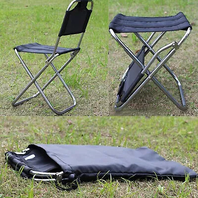 Fishing Camping Portable Folding Chair Backrest Stool Outdoor Hiking Chair • $25.64