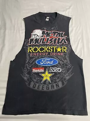 VINTAGE Metal Mulisha Tank Top Shirt Men’s Large ROCKSTAR FORD Logo Thrashed • $99