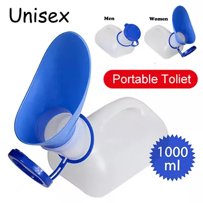 Homecraft Male Urinal Long Neck Incontinence Bottle For Men Clear Plastic Lid • £5.89