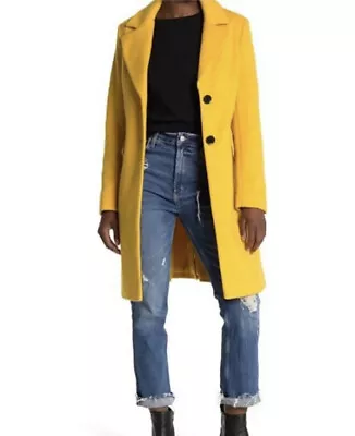 Sam Edelman Wool Yellow Marigold Notch Collar Coat Size 10 NEW • $89.95