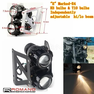 Dual Lamp Twin Stack Headlight Double Light W/ Bracket For Dual Sport Motorcycle • $71.98