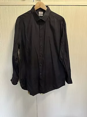Kenzo Men’s Size XL/17.5” Slim Fit Self Pattern Black Shirt • $49.99