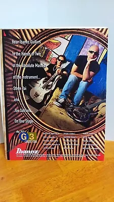 1997 G3 TOUR IBANEZ JOE SATRIANI STEVE VAI  GUITAR PRINT AD - 11 X 8.5  M • $9.95