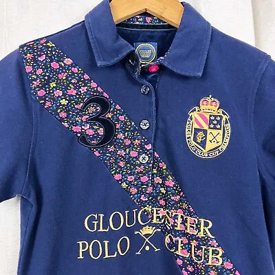 Joules Women's Embellished Shirt Gloucester Polo Club Crest Equestrian Floral • $30