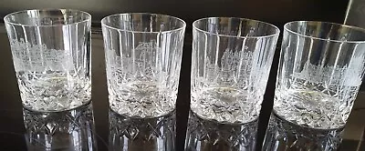 £19 • Buy Edinburgh Crystal Vintage Whisky Tumblers Etched With Scottish Castles Signed