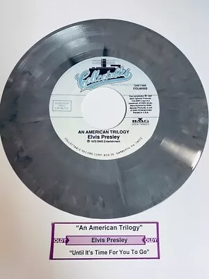 ELVIS PRESLEY - An American Trilogy 45 With Jukebox Title Strip - Gray Marbled • $15.99