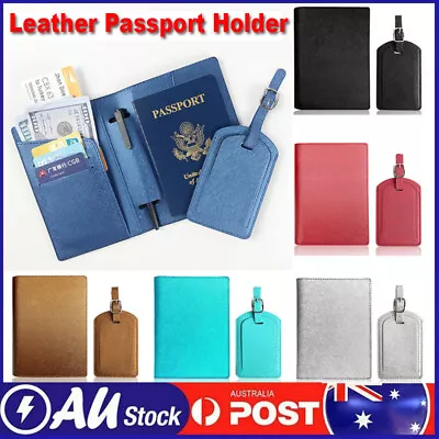 $12.91 • Buy Leather Passport Holder Business Credit ID Card Cover Case Travel Wallets Pouch