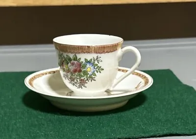 Vintage Floral Demitasse Tea Cup & Saucer Made In Occupied Japan • $4.99