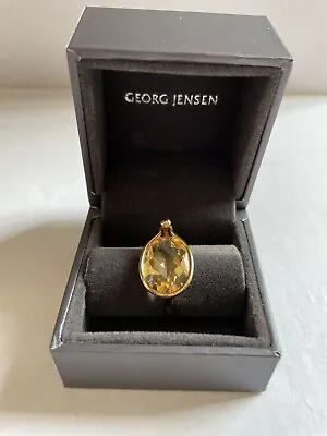 Georg Jensen 18ct Yellow Gold Citrine Large  Savannah Ring Vivianna Torun • $1243.34