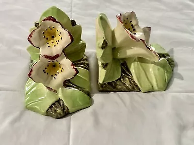 Vintage McCoy Lily Ceramic Bookends • $35