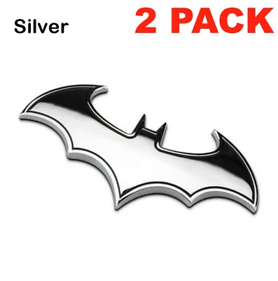 [2 PACK] 3D Metal Batman Dark Knight Batwing Sticker Decal Emblem Badge [SILVER] • $9.95