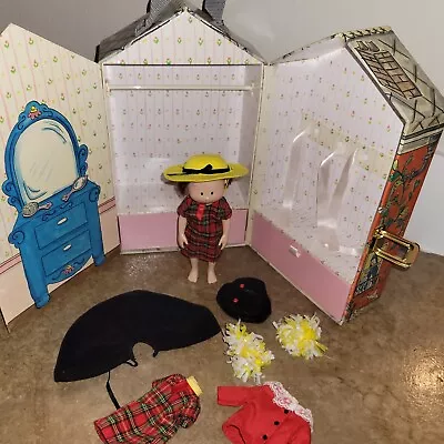 Vtg 1999 Eden Madeline 12” Paris Doll House Carrying Case Closet Storage W/doll • $35