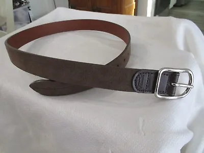 Shinola Detroit Men Belt 36  Genuine Leather Tab Suede Usa Brown Nickel 1.25  • $59.99