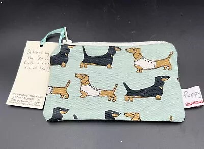 Poppy Treffry Dachshund Dog Print Useful Coin Purse NWT Free Shipping • $12