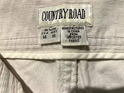 COUNTRY ROAD SZ 16 Light Cord Pants With Slight Flared Leg.  • $13