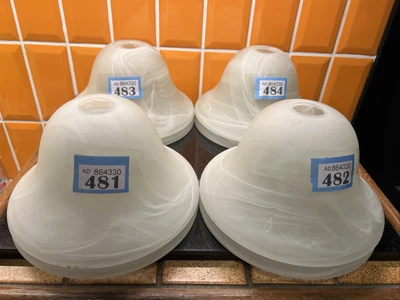 £14.75 • Buy 2x 7.5” Diameter X 4” Tall Frosted Marble Glass Bell Shape Light Lamp Shades