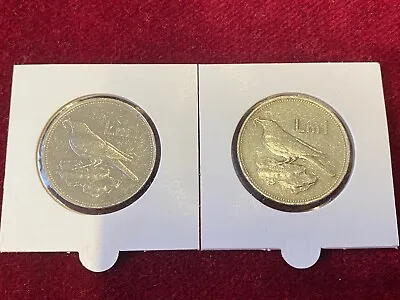 2x Maltese Lira Coins 1986 Pound Bird LM.1 • $50