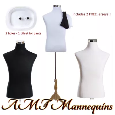 18/38/32  Pinnable Male Mannequin Dress Form Manikin + Stand+2 Jrseys #BSBMF-12 • $119.80