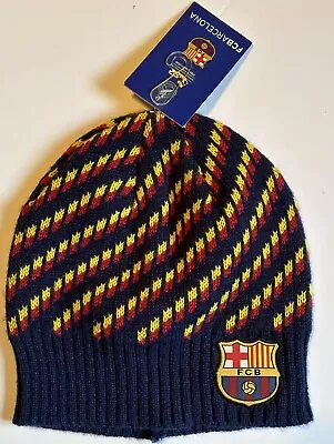 FC Barcelona Official Soccer Beanie Cap- Size OSFA - Knit • $17.99