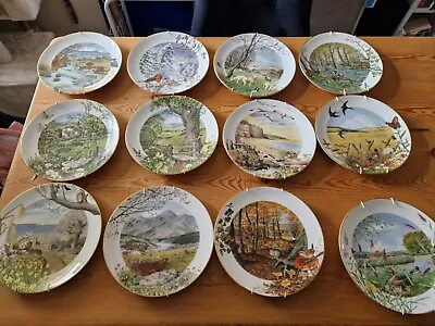 £100 • Buy Countryside Collectable Plates 12 Royal Worcester Porcelain Plates Peter BARRETT