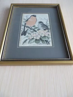 £7.50 • Buy J&J Cash Coventry Vintage Woven Silk Framed Picture Bullfinch
