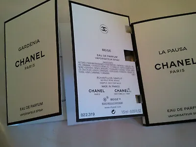 Lot Of 3 X Chanel Les Exclusifs Samplesvial Card Gardenia  Beige la Pausa • $59.95