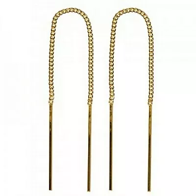 NEW Genuine Solid Yellow 9k 9ct Gold Thread Ladies Earrings 95 Mm Stamped 375  • $144.75