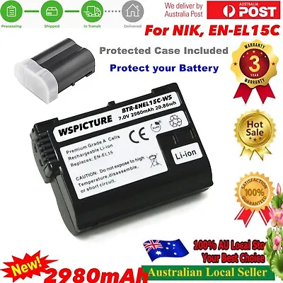 EN-EL15c 2980mAh WSPICTURE Battery For Nikon 1 V1 D800E D810 D850 BTR-ENEL15C-WS • $26.90