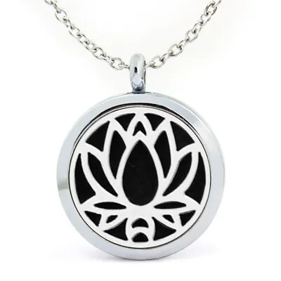 30mm Diffuser Locket Aromatherapy Essential Oil Pendant Necklace+Chain+1 Pad • $14.89