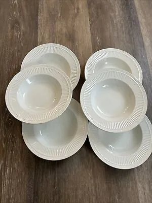 Mikasa Italian Countryside Large Rim Soup Bowl Set Of 6 Elegant White DD900 • $29.99