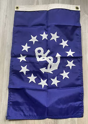 Vintage Dura Lite Commodore 13 Star Anchor Sailing Yachting Boating Captain Flag • $175