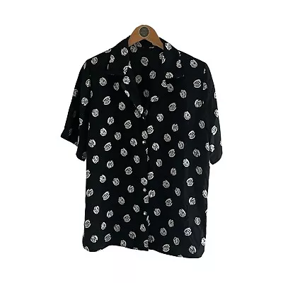 Women’s Vintage 90’s Shirt Pattern Short Sleeve Shoulder Pads Size XL • £16