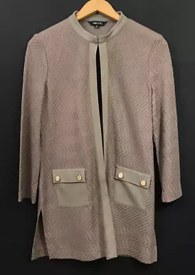 Misook Rayon Acrylic Blend Open Cardigan Sweater Gold-Button Pockets Size S • $29.99