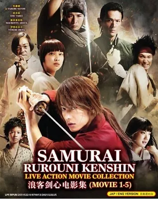 Japanese Movie DVD Rurouni Kenshin Live Action Movie Collection (Movie 1-5) USA • $31.94