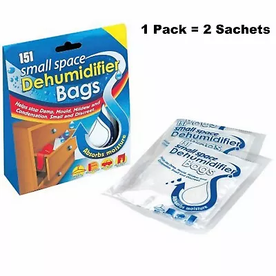 Small Space DEHUMIDIFIER Bags Sachet Interior Mould Mildew Damp Wardrobe Drawers • £2.90