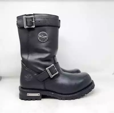 Men's 10 EEE Milwaukee Leather Classic Engineer Motorcycle Black Boots 10 X-Wide • $89.99