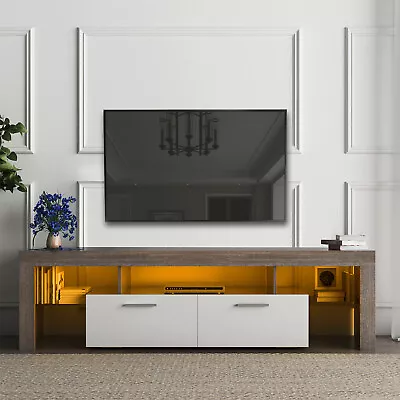 Modern TV Stand LED Entertainment Center For 70'' TV Media Console With Drawers • $155.59