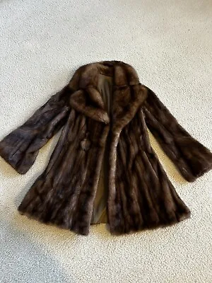 Vintage Fitted Ranch Mink With Sable Notch Collar Swing • $1500