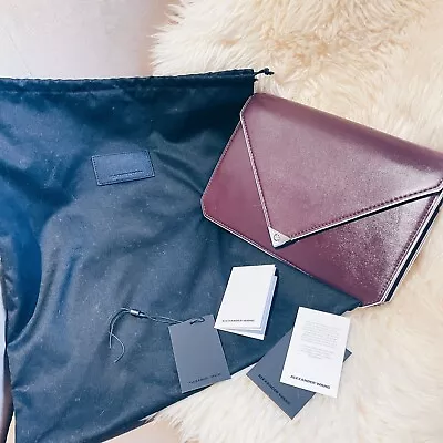 $199 • Buy Pre-Loved Burgundy Red Alexander Wang Leather Envelope Clutch Bag