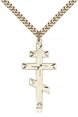 Gold Filled Cross Necklace For Men On 24 Chain - 30 Day Money Back Guarantee • $119.25