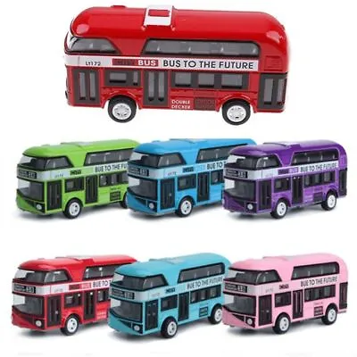 Open Close Double Decker Bus Bus Toy Model Pull Back Toys Diecast Cars Toy GB • £4.93