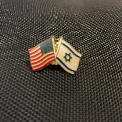 Vintage United States And Israel Flag Pin 1  Friends Of Israel • $8.99