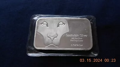Scottsdale Mint 5 Oz Silver Lion And Stripes Prey Bar In God We Trust Deep Cameo • £170.08