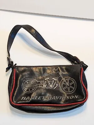 1980's Vtg Harley Davidson Bling Motorcycle Shoulder Bag Detachable Straps Jewel • $20